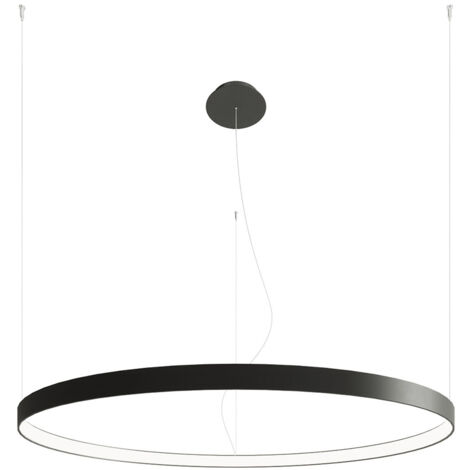Lampe suspendue suspension lampe de salon LED ronde salle à manger anneau lumineux noir