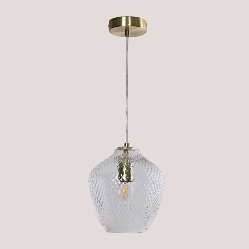 Sklum - Plafonnier Taylor en fer et verre Doré