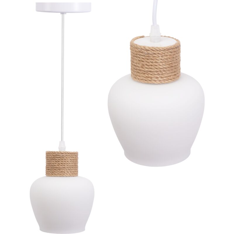 Toolight - lampe suspendue APP1591-1CP boho white beige