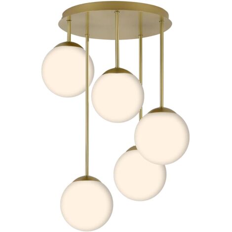 LAMPE SUSPENDUE TOOLIGHT APP1818-5CPR BRUSH GOLD WHITE