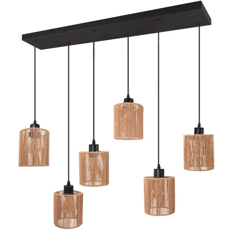 Toolight - lampe suspendue APP1822-6CP nature black