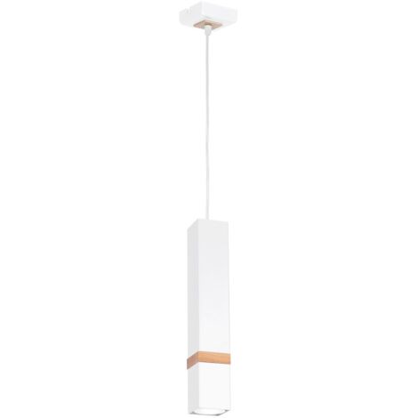 LAMPE SUSPENDUE VIDAR 1 GU10 EN BOIS BLANC MILAGRO MLP5408