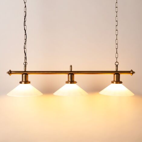 BARCELONA LED Lampe suspendue vintage "BANQUERO" - 3 x E27 - Blanc