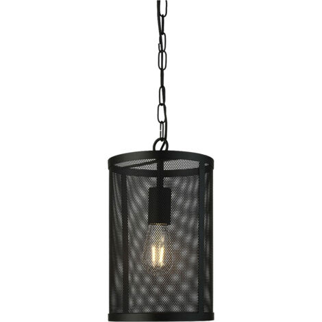 Lampe suspendue vintage salon salle à manger pendule plafond cage lampe chaîne noir projecteur