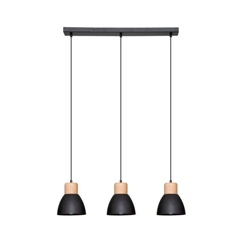 Atmosphera - Lampe Suspension 3 Têtes 'Desy' 100cm Noir