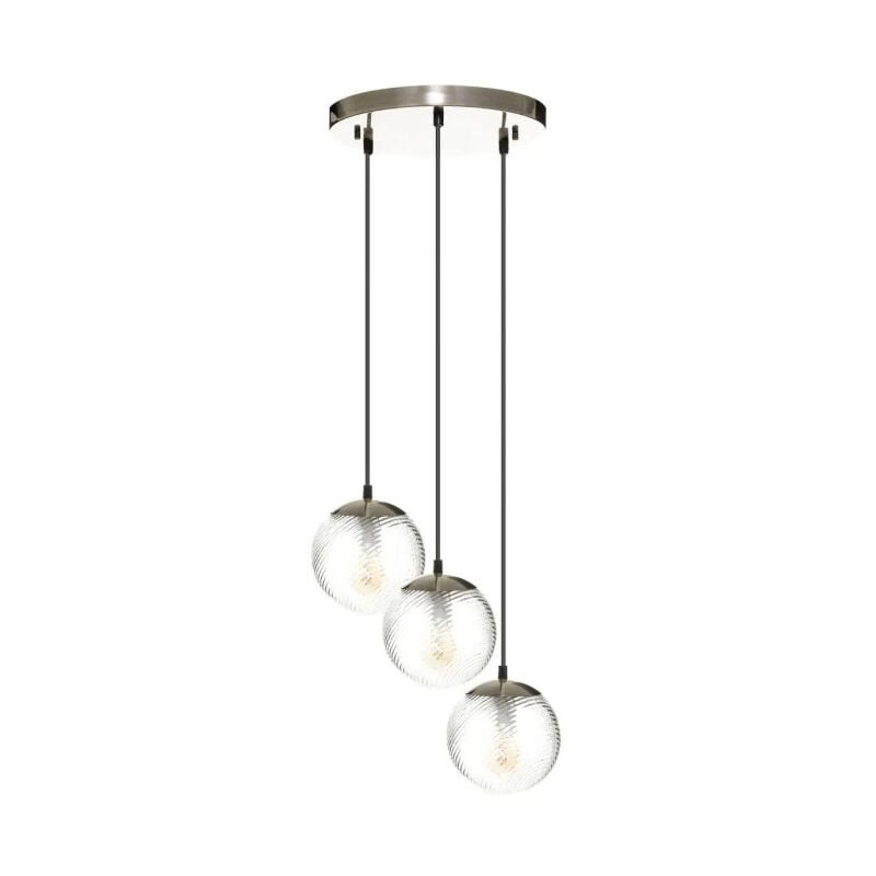 Atmosphera - Lampe Suspension 3 Têtes 'Midnight Garden' 93cm Or