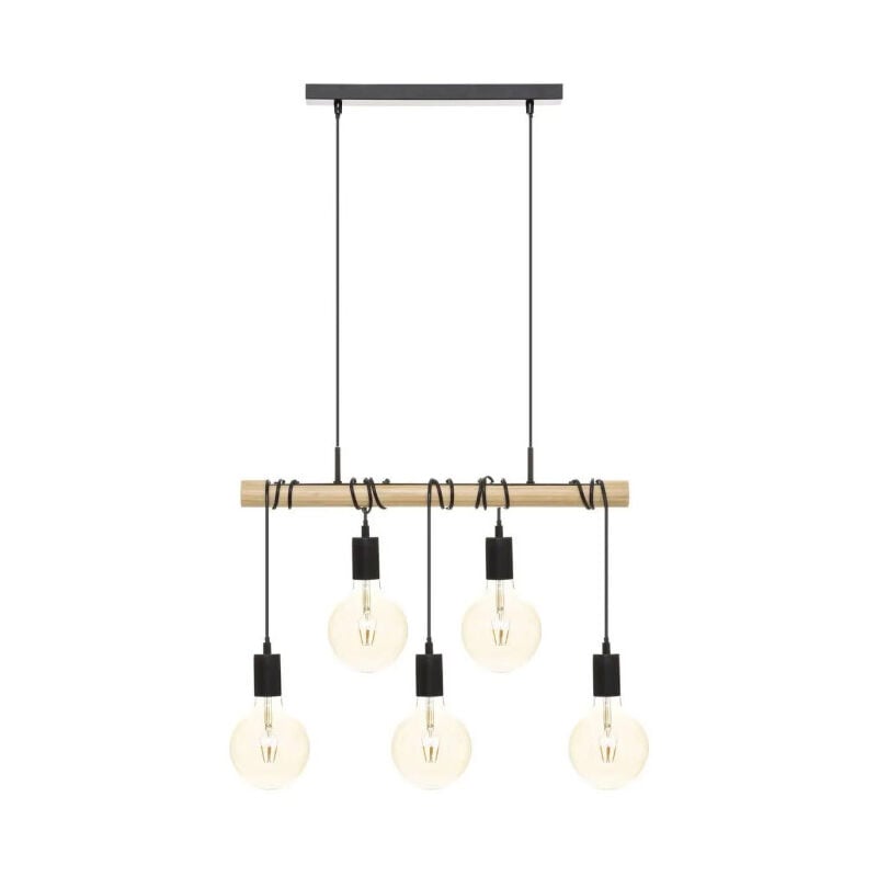 Atmosphera - Lampe Suspension 5 Têtes 'Jake' 120cm Noir