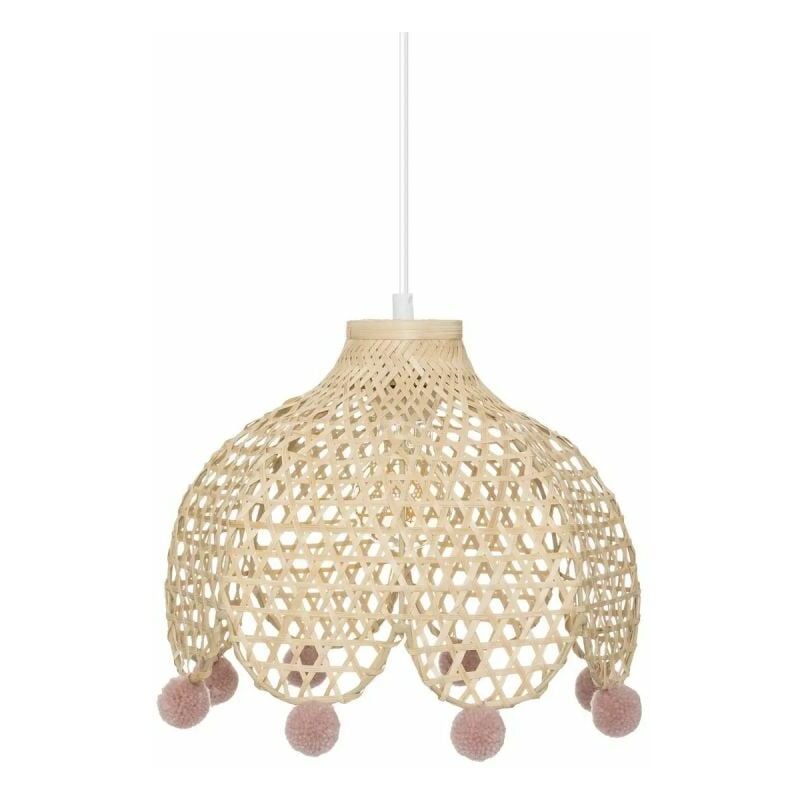 Atmosphera - Lampe Suspension Bambou Campagne 28cm Beige
