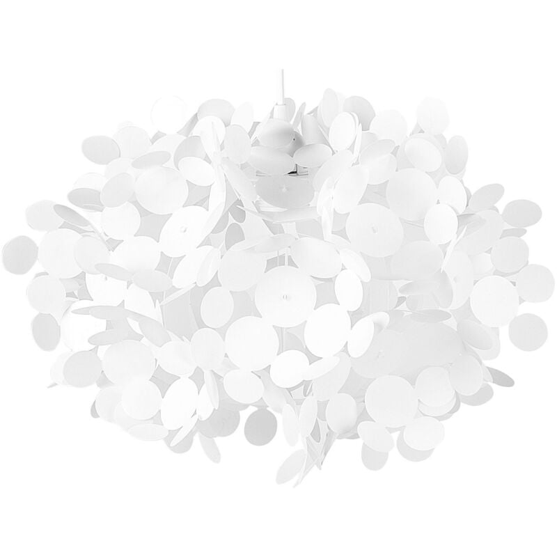 Beliani - Lampe Suspension Design Ronde en Plastique Blanc et en Forme de Nuage E27 Max. 60W pour Éclairage de Salon ou Chambre au Style Scandinave