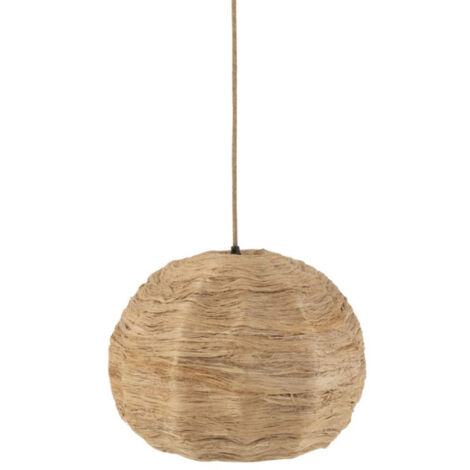 Lampe Suspension Boule "Feuille" 45cm Naturel