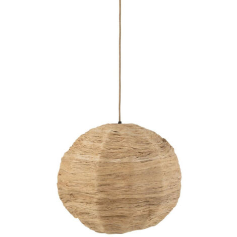 Lampe Suspension Boule "Feuille" 50cm Naturel