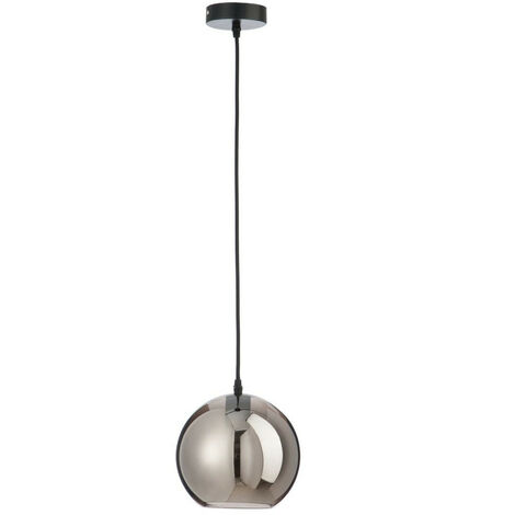 Lampe suspension boule verre argenté Liath H 205 cm