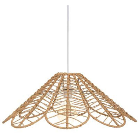 Lampe Suspension Corde "Idylle Folk" 58cm Naturel