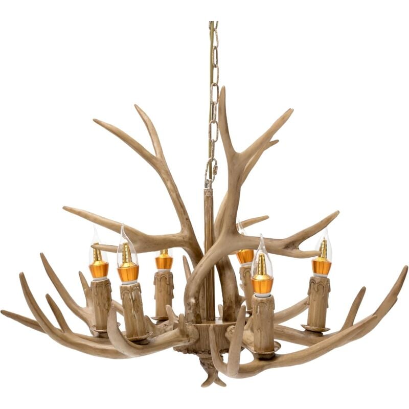 Lampe Suspension Corne Cerf RéTro Vintage Plafonnier Industrielle Cage Forme MéTal Corde Chanvre Lustre Suspension Luminaire Salon Salle Chambre