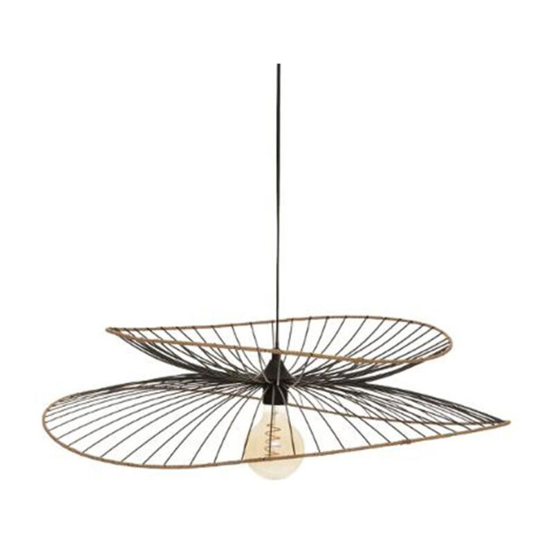 Atmosphera - Lampe Suspension Déco 'Métal & Rotin' 69cm Noir