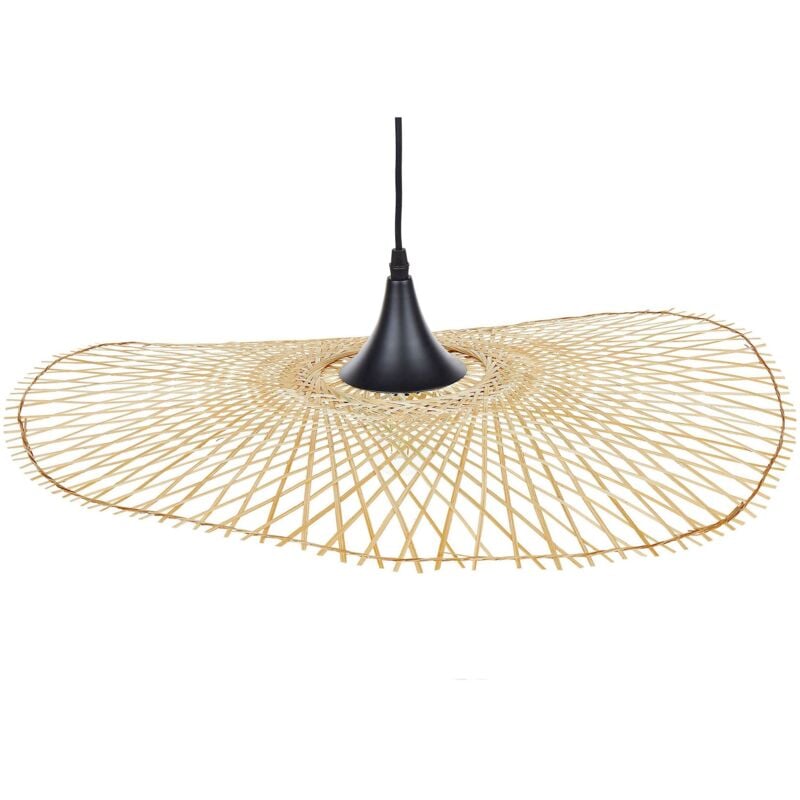 Beliani - Lampe Suspension en Bambou E27 0W pour Ampoules Filament Solution Éclairage pour Maison au Design Boheme et Boho