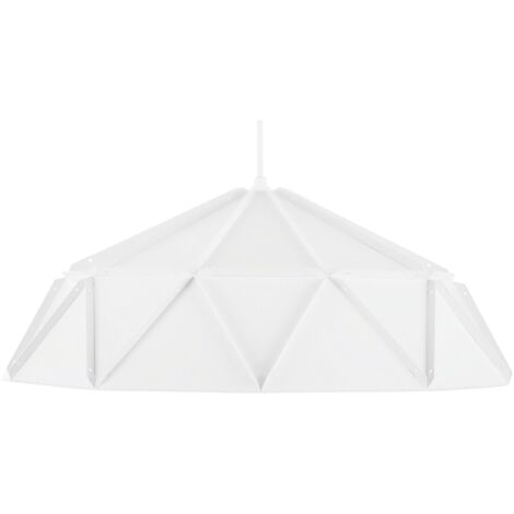 Lampe Suspension Design en Métal Blanc Motif à Triangles E27 Max. 40W Style Futuriste pour Salon ou Salle à Manger Moderne et Minimaliste Beliani