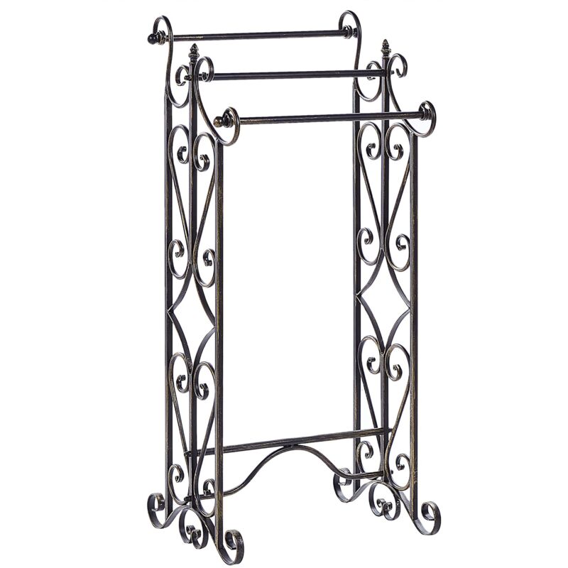 Beliani - Echelle Porte-Serviettes pour Salle de Bains Accessoire Vintage en Métal Noir Chillan