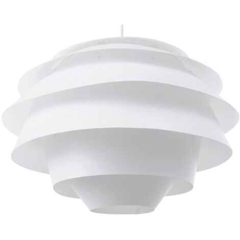 Lampe Suspension Design en Plastique Blanc E27 60W Ultra Élégante et Originale pour Salon ou Salle à Manger au Style Scandinave et Moderne Beliani