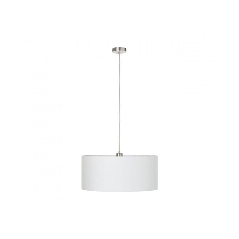 Lampe à suspension 110 cm en métal et tissu blanc avec hauteur réglable Eglo Pasteri