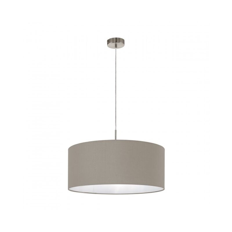 Lustre à suspension ộ 53 x h 110 cm taupe et nickel mat Eglo Pasteri