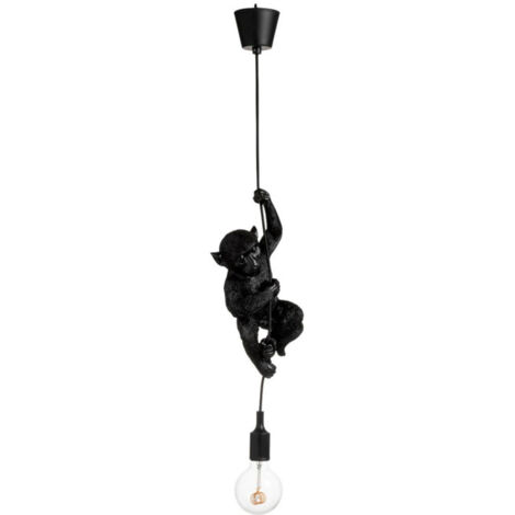 Lampe Suspension Design "Singe Déco" 96cm Noir