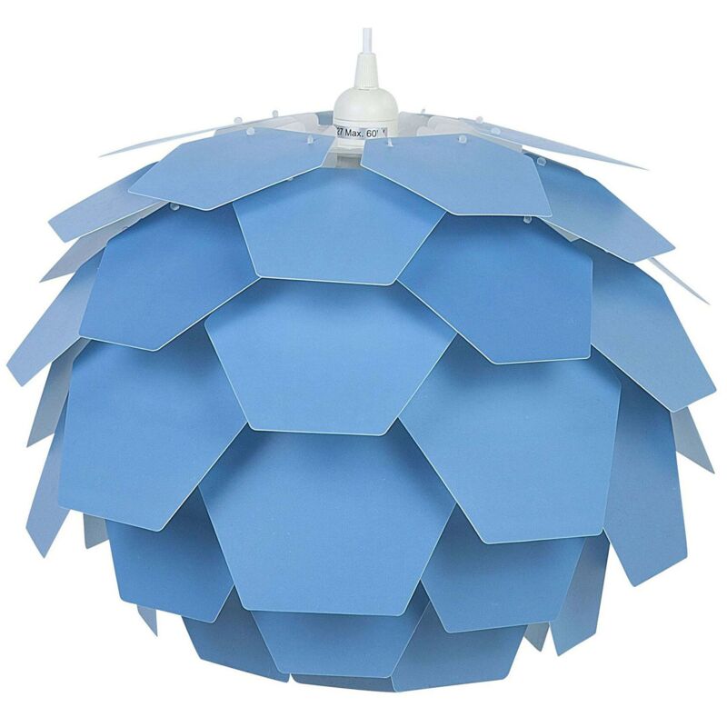 Beliani - Lampe de Suspension 40 cm E27 Max 60W en Synthétique Bleu Cône de Pin Déco Segre
