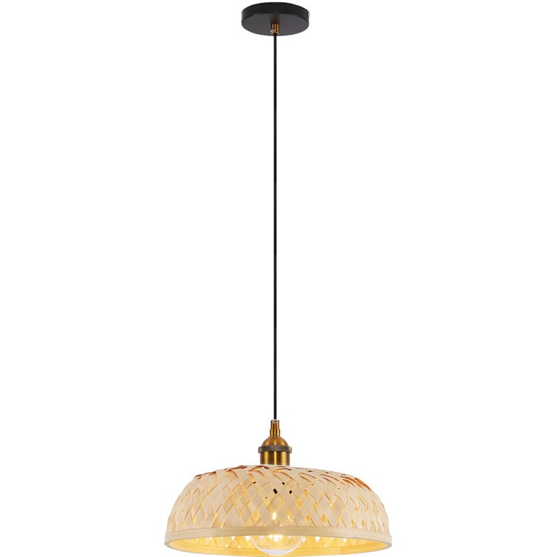 Lampe de plafond en bambou - Lampe suspendue de stile Boho Bali - Atria Bois naturel