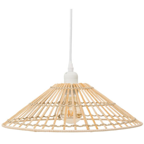 Lampe Suspension en Bambou "Mahé" 36cm Naturel
