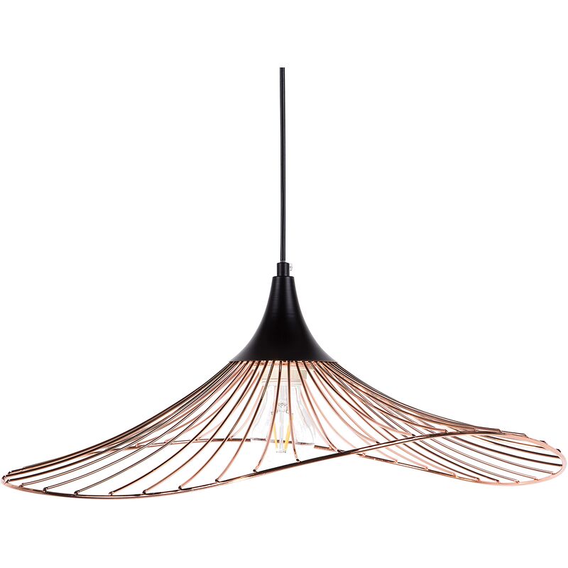 Beliani - Lampe Suspension Filaire en Métal Cuivré E27 60W pour Ampoules Filament Solution Éclairage pour Maison au Design Contemporain et Glamour