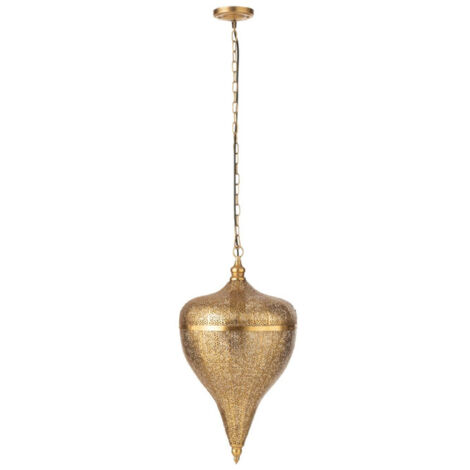 Lampe Suspension en Métal "Goutte" 57cm Or