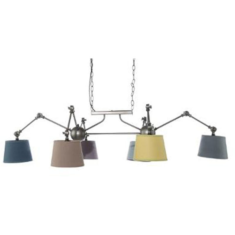Lampe suspension en métal 6 têtes Multicolore, L.100 x l.140 x H.70 cm -PEGANE-