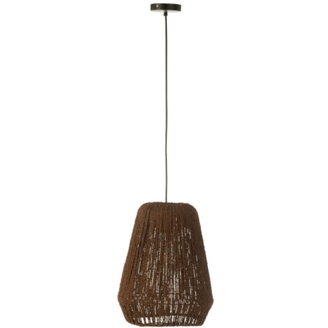 Lampe Suspension en Palmier "Trudy" 38cm Marron