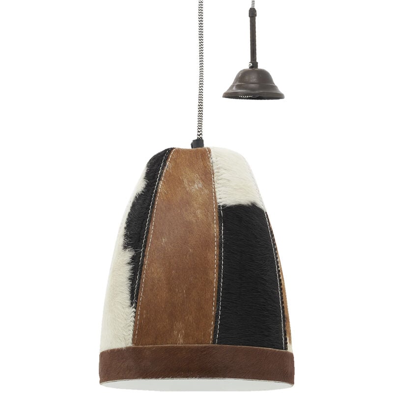 Aubry Gaspard - Lampe suspension en peau de vache et métal Diamètre 21cm