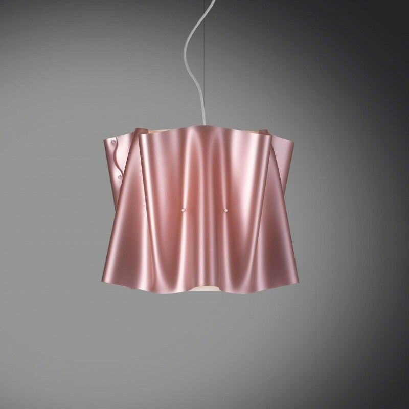 Linea Zero - Lampe à suspension folio abat-jour rose en Polilux diamètre 40x h37 cm Linea Zero - Lampe à suspension folio abat-jour rose en Polilux diamètre 40x h37 cm