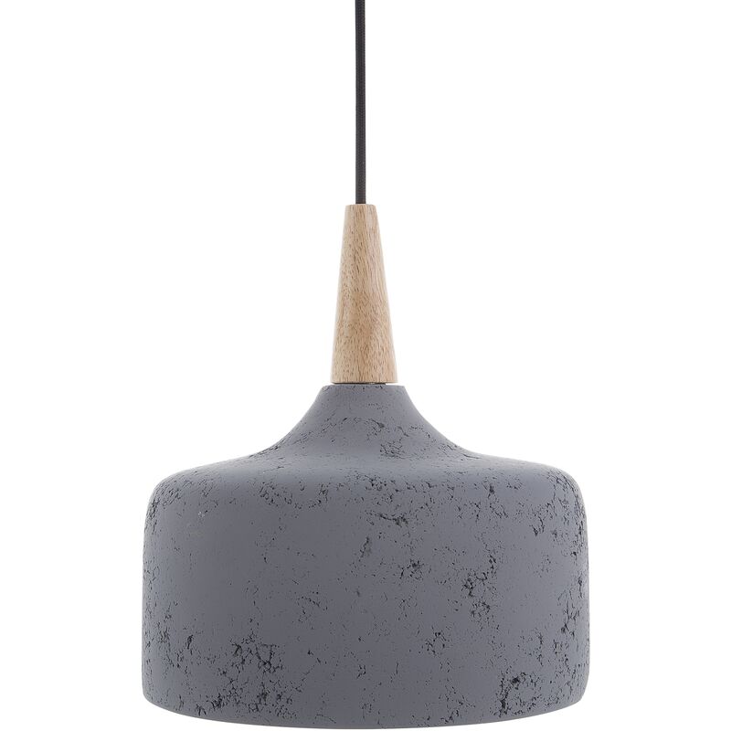 Lampe Suspension Luminaire Scandinave Gris Effet Béton E27 60W Design Tendance pour Salon ou Salle à Manger Nordique et Minimaliste Beliani