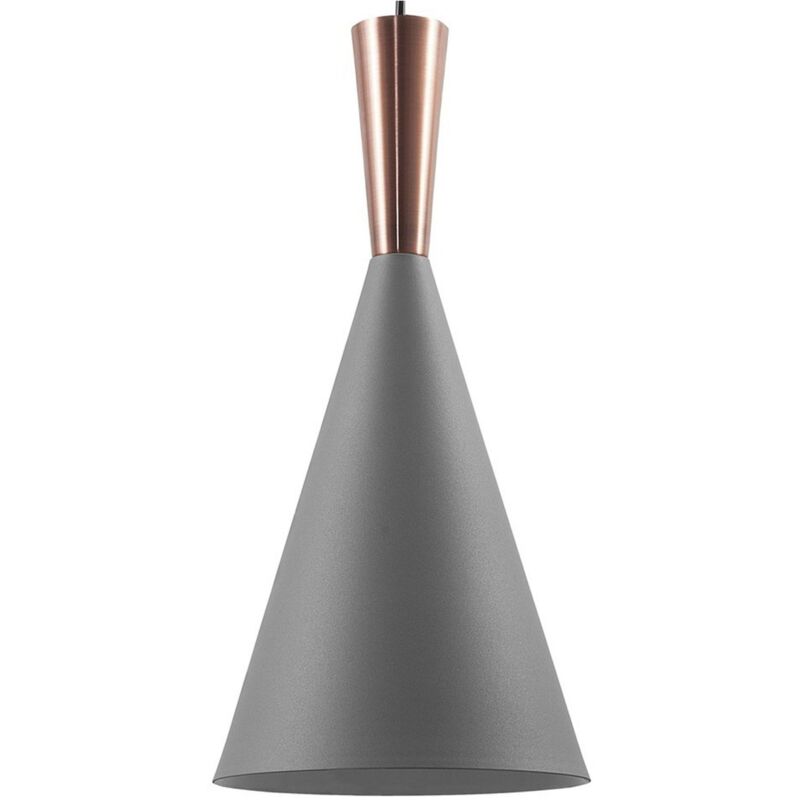 Lampe Suspension Cloche en Métal Gris et Cuivré E27 Max. 60W Design Tendance et Aspect Simple pour Salle à Manger ou Cuisine Minimaliste Beliani