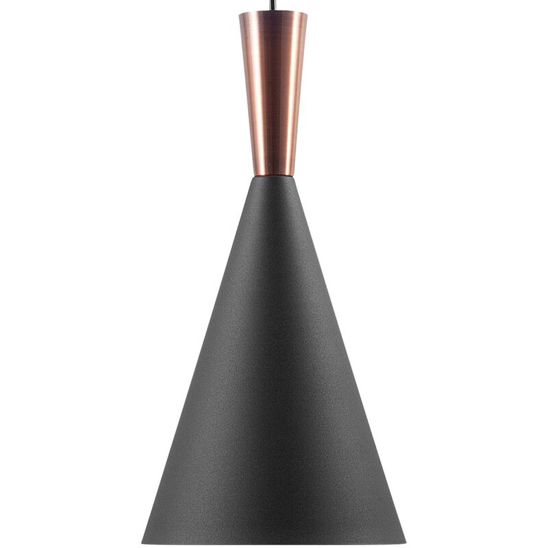 Lampe Suspension Cloche en Métal Noir et Cuivré E27 Max. 60W Design Tendance et Aspect Simple pour Salle à Manger ou Cuisine Minimaliste Beliani