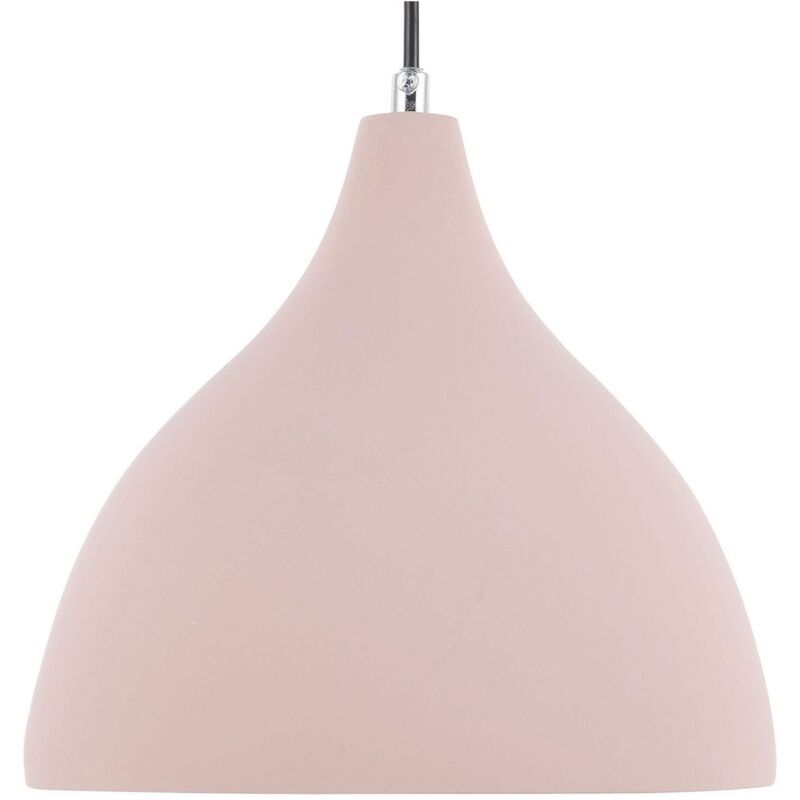 Luminaire Lampe Suspension Scandinave Rose Effet Béton Plâtre E27 Max. 40W Idéale pour Salon Chambre ou Cuisine au Design Nordique Beliani