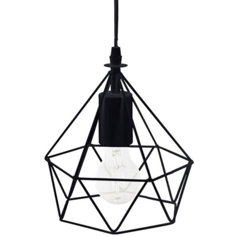 Lampe Suspension Métal "Fils" 19cm Noir