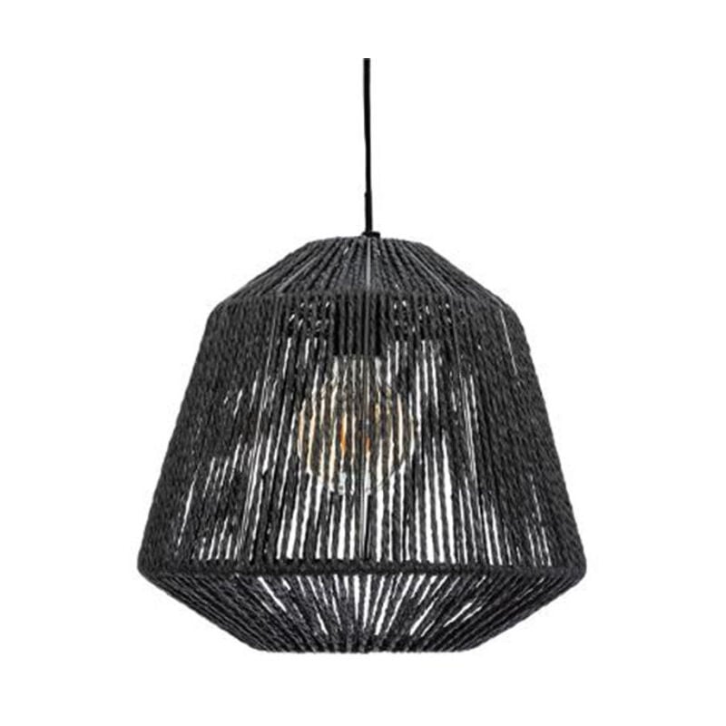 Lampe Suspension Métal 'Cordes' 26cm Noir