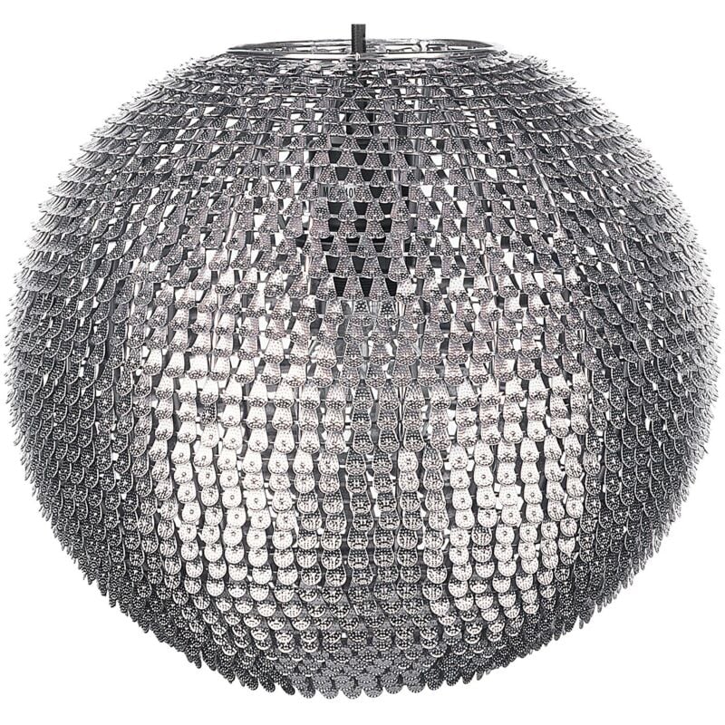 Beliani - Lampe Suspension E27 Max 40W en Métal Argenté Boule Disco Légère et Robuste Seine