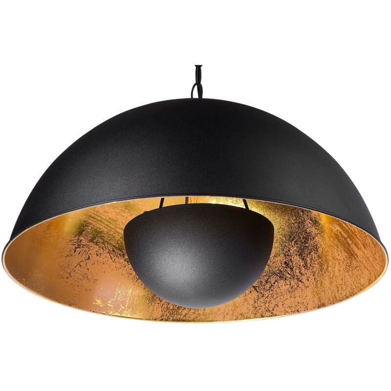 Beliani - Lampadaire E27 Max 40W en Métal Noir sur Trépied Intérieur Abat-Jour Cuivré Thames