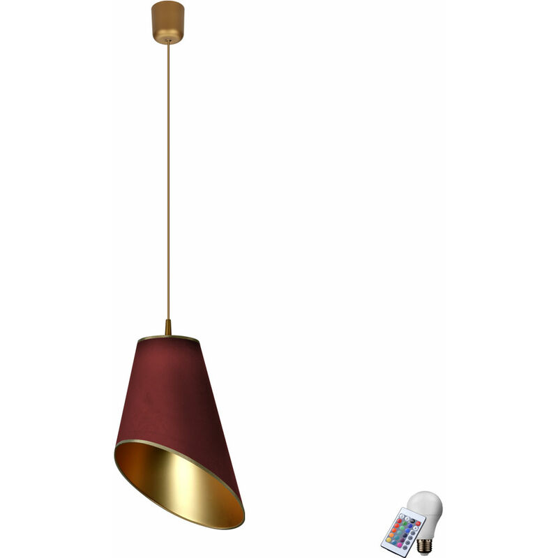Etc-shop - Lampe pendule salon télécommande textile suspension lampe dimmable dans un ensemble comprenant des ampoules LED RVB