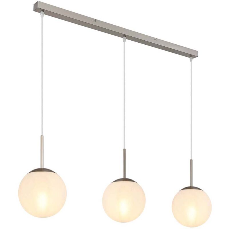 Nowa - Lampe de salle à manger Lampe à suspendre Boules de verre E27 3-flamme albâtre Nowa - Lampe de salle à manger Lampe à suspendre Boules de verre E27 3-flamme albâtre