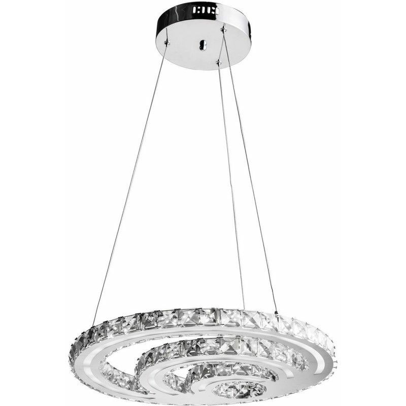 Les Tendances - Lampe suspension serpentine LED métal argenté Atelum