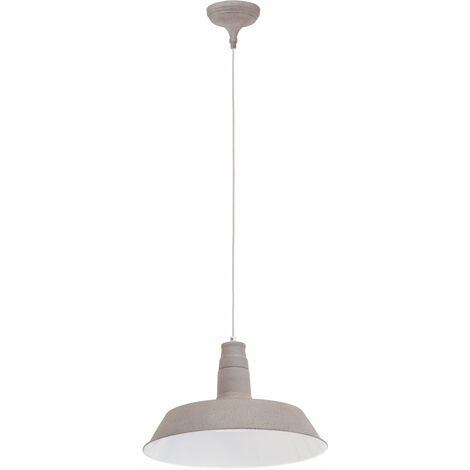Lampe suspension structure grise pendule éclairage chambre d'amis E27 Eglo 49252