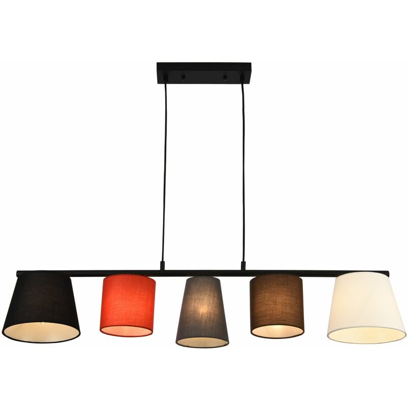 Lampe suspension à suspendre support et cadre en métal abat jour en textile 150 cm multicolore