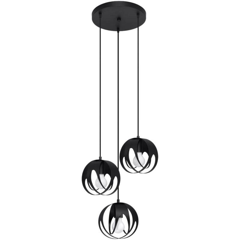 Greenice - Sollux Lighting Tulos Plafonnier suspendu Cluster, noir, 3x E27 Greenice - Sollux Lighting Tulos Plafonnier suspendu Cluster, noir, 3x E27