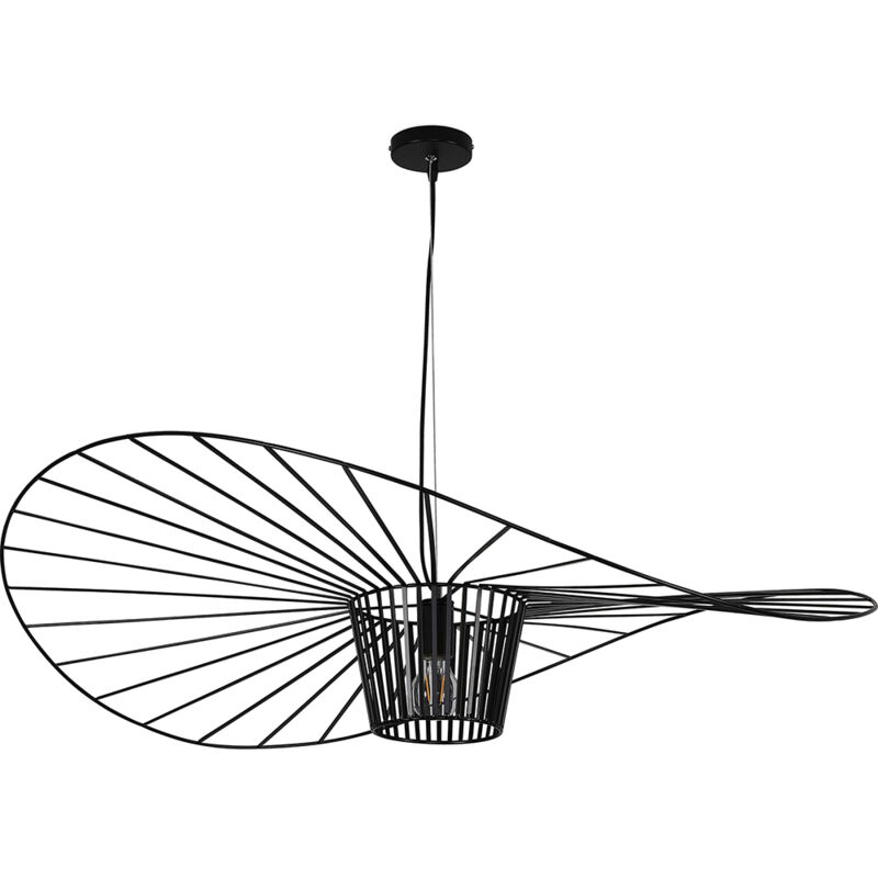 Lampe à suspension verticale 100cm - Métal Noir Métal - Noir
